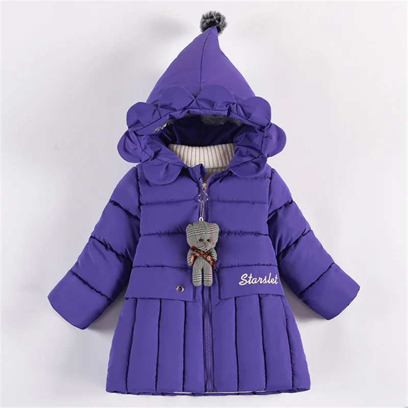 

Girls Coat Jacket Cotton Outerwear Windbreak 2023 New Thicken Velvet Winter Warm Snowsuit Children's Clothing