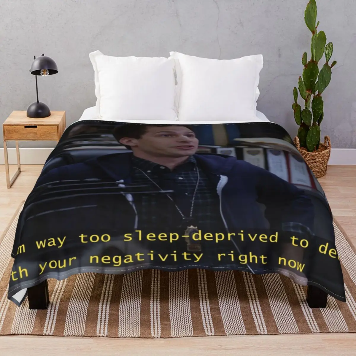 Jake Peralta Is Sleep Deprived Blankets Flannel All Season Lightweight Throw Blanket for Bedding Home Couch Camp Cinema