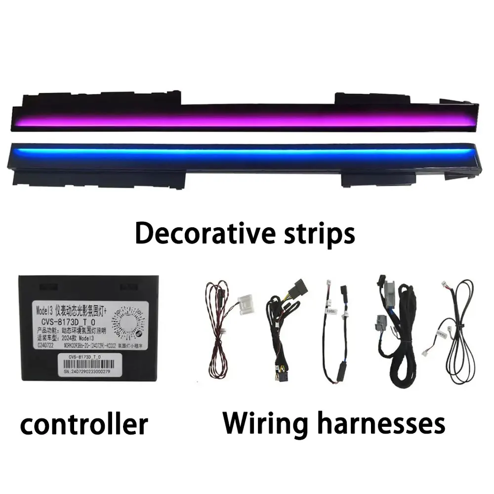 

Для Tesla Model 3 2024, светодиодная центральная консоль, динамический атмосферный свет, автомобильное внутреннее освещение, внешний свет, новый автомобиль