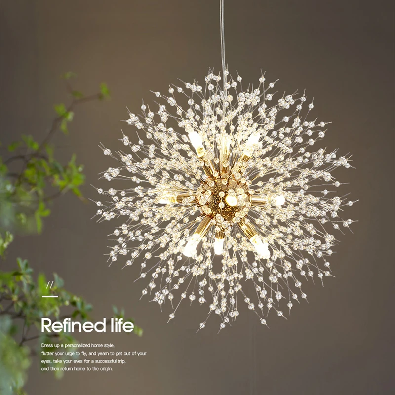 

Restaurant clothing barber shop chandelier dandelion crystal chandelier creative personality cloakroom bedroom lamps