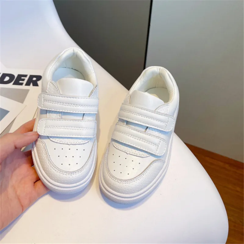 

MODX 2023 New Spring Children Shoes Genuine Leather White Kids Tennis Breathable Fashion Outdoor Boys Girls Sneakers Size 26-37