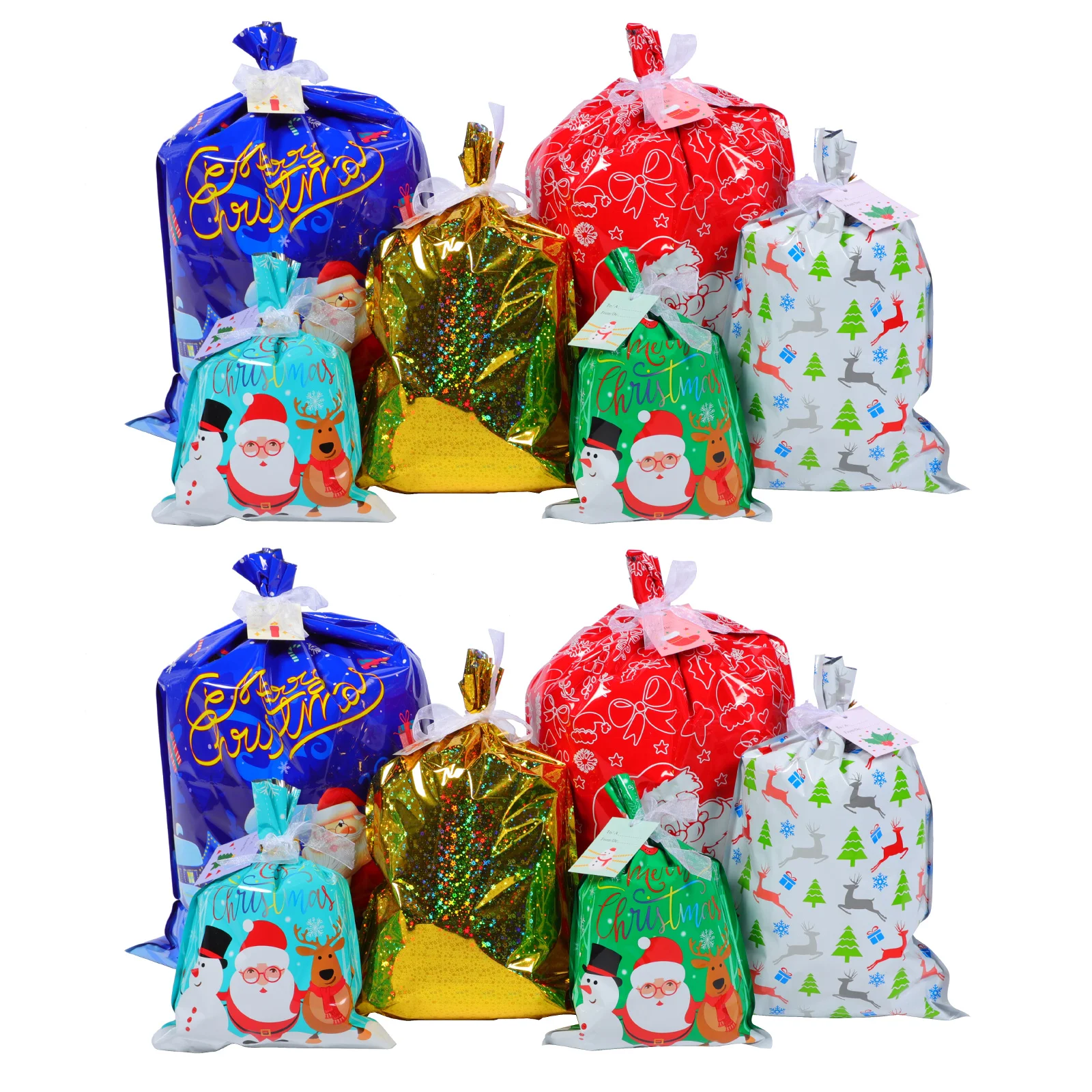 

Christmas Giftcandywrapping Santa Cookie Favor Sack Decor Pouches Goodie Tree Party Treatkids Holiday Claus Treats Package Snack