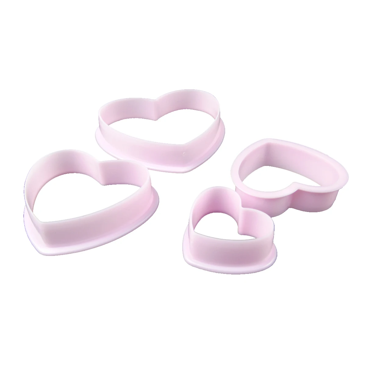 

4Pcs Heart-shaped Cookie Cutter Fondant Cake Biscuits Sugar Craft Stamp Accessories Pastry Kitchen Baking Embossing Tools