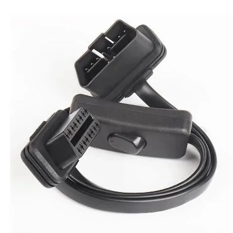 Новый OBD2 16-контактный удлинительный кабель с переключателем, ультратонкий локтевой кабель для лапши для автомобильного диагностического разъема ELM327, шнур OBD