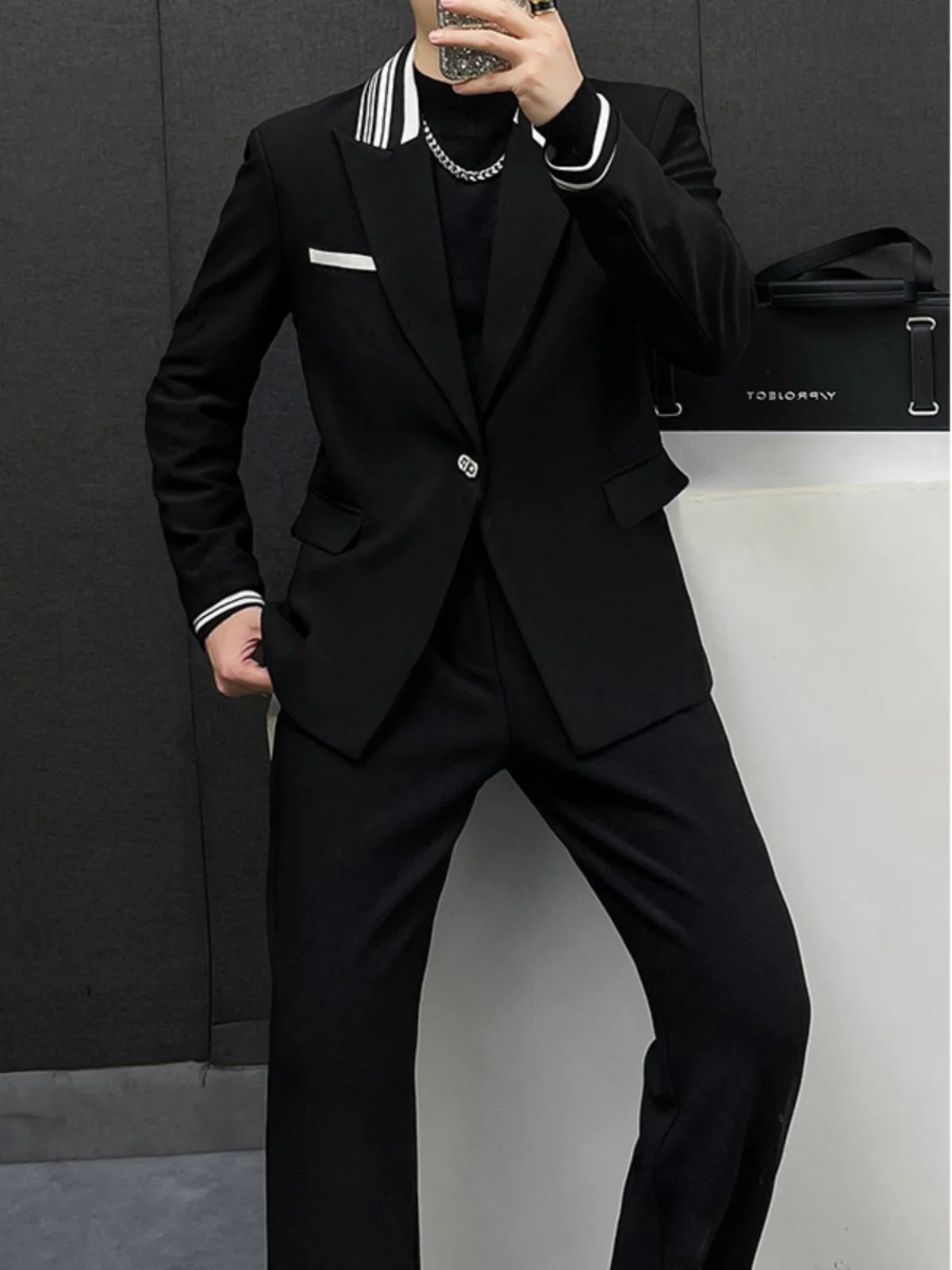 Дизайнерский костюм High Sense повседневный комплект мужской свободный красивый