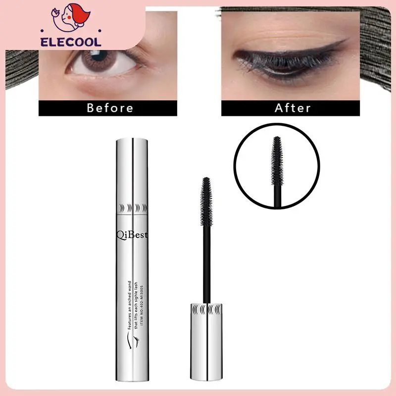 

QIBEST Black Mascara Eyelashes MascaraWaterproof Curling Lengthening Mascara Plastic Eyelash Curler Comestics Beauty Make-up