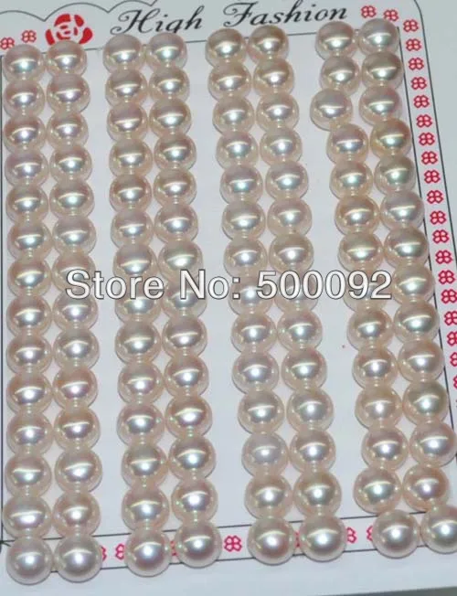 

wholesale 112 pcs 6.5-7mm Half drilled flat Button pearl