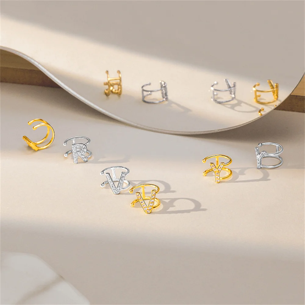 

Серьги Lozoya из стерлингового серебра 925 пробы, оригинальные клипсы для ушей с буквами без проколов, простые очаровательные женские клипсы дл...