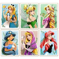 disney mermaid fairy princess full round diamond 5d diy diamond painting cartoon fantasy embroidery cross stitch beads gift