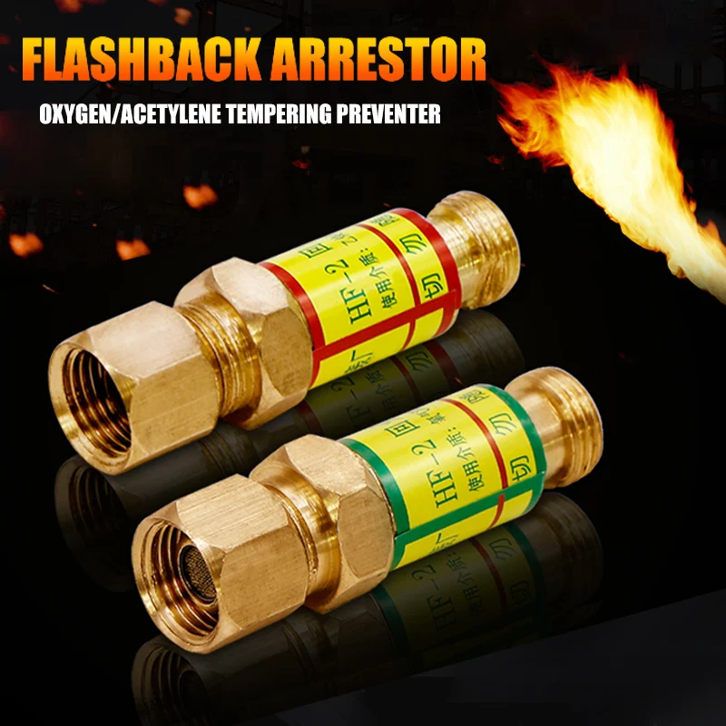 

Oxygen Acetylene Check Valves Flash Back Arrestor for Pressures Reducer Cutting Torch Ship Welding Nozzles Soldering Supplies