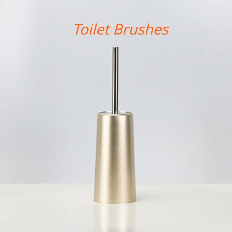 

Golden Toilet Brush and Holder Set Nylon Soft Brush Bathroom Accessories Wc Toilet Cleaner Household Floor Cleaning Home Items