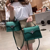 high quality women handbags fashion ladies shoulder bag luxury designer pvc crossbody bags for women small rivet messenger bags