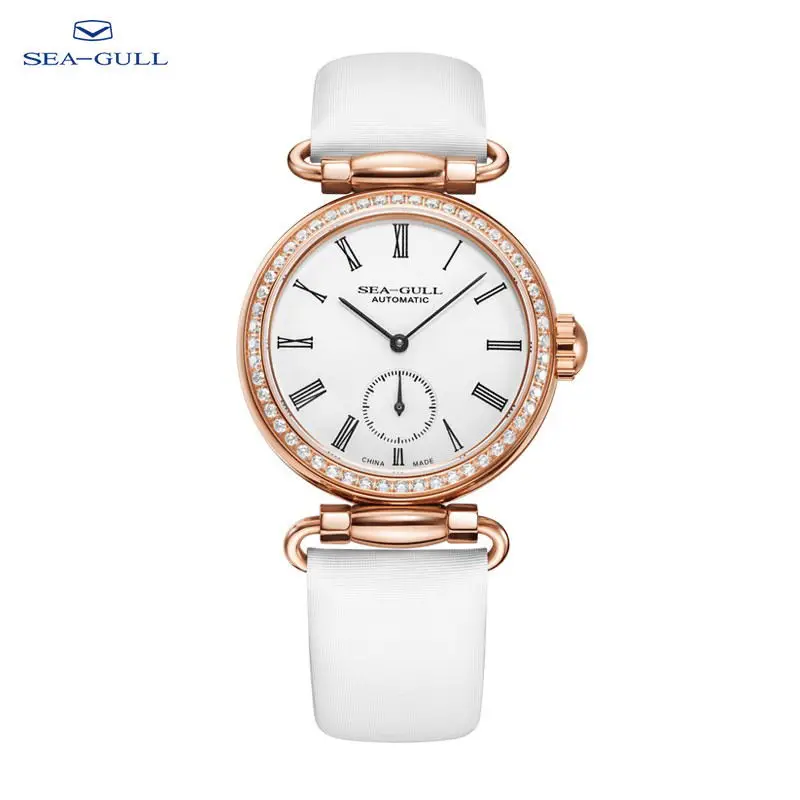 Seagull Women Watches 2022 Simple Roman Calendar Women's Mechanical Watch Fashion Leather Belt Ladies Clock 813.11.6065L