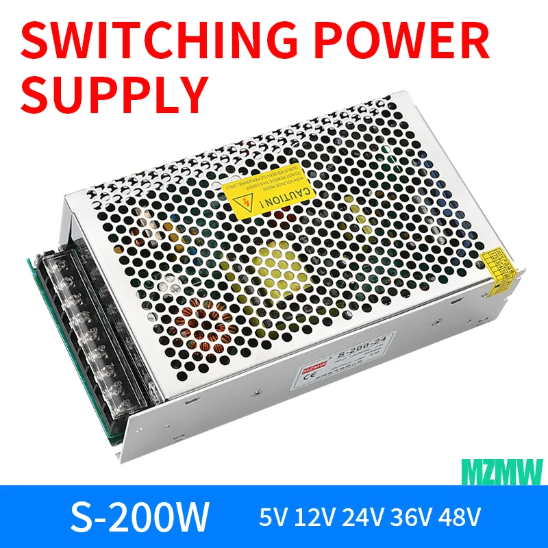 200 Вт импульсный источник питания переменный/постоянный ток 5 в 12 В 15 в 24 в 36 в 48 в одинарный выходной трансформатор освещения стандартный адаптер драйвера ЧПУ