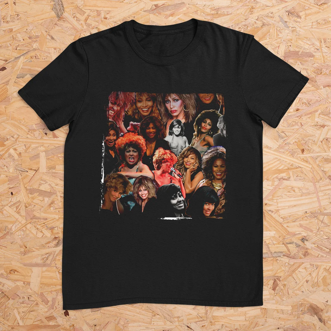 

Inspired Tina Turner Graphic Collage Cotton T-Shirt Tee Shirts