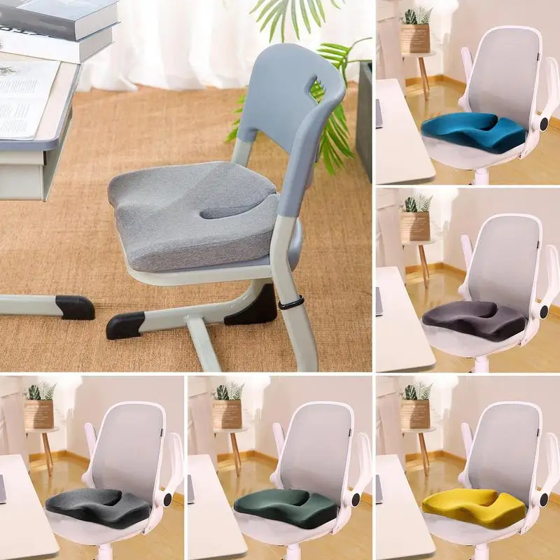 

Seat Cushion Pillow Ergonomic Memory Foam Butt Pillow Thick Cushions For Chairs Non-Slip Back Coccyx Tailbone Relief Chair Pad