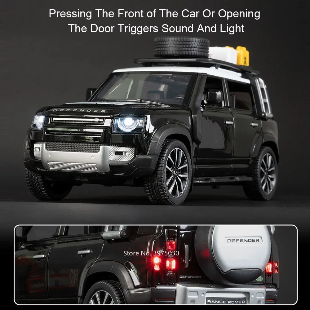 1:24 Land Rover Defender модели игрушечных машин из сплава уличная версия 6 дверей открытая