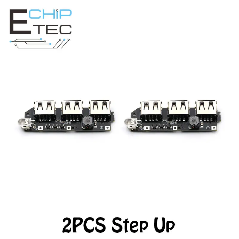 

Free shipping 2pcs 5V 1A 1.5A 2.1A 3 USB Power Bank Charger Circuit Board Step Up Boost Module 18650 Li-ion Case Shell DIY Kit