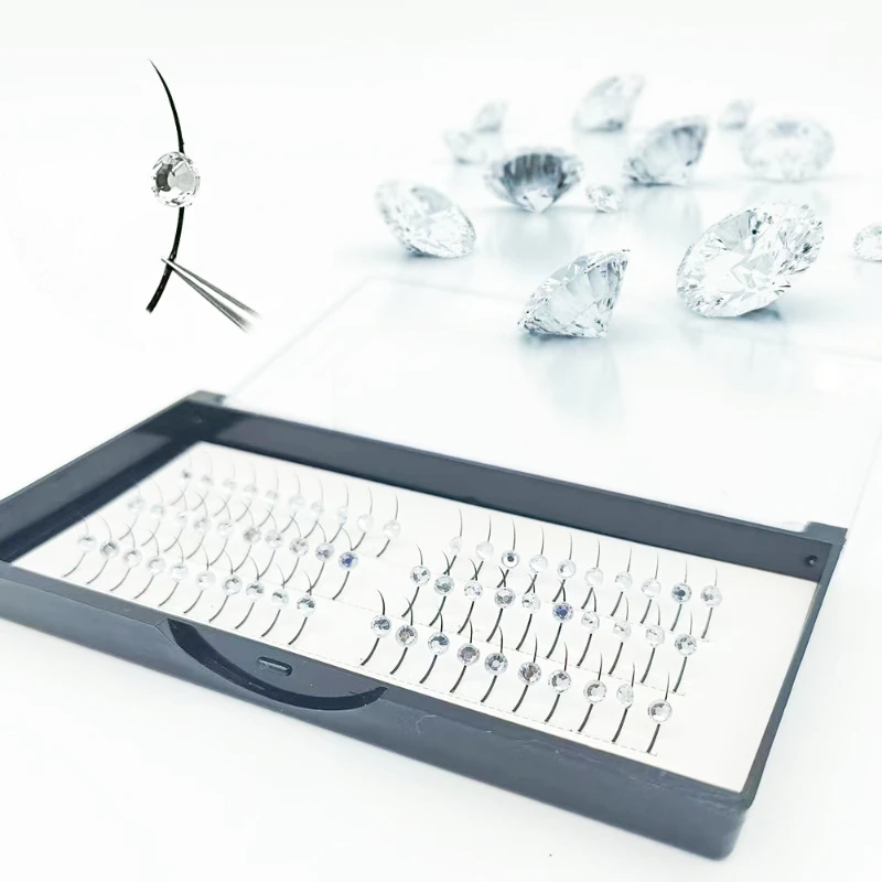 

Glitter Diamond False Eyelashes Silver Shiny Rhinestones Individual Lashes Extension For Beauty Party Makeup Fairy Lash