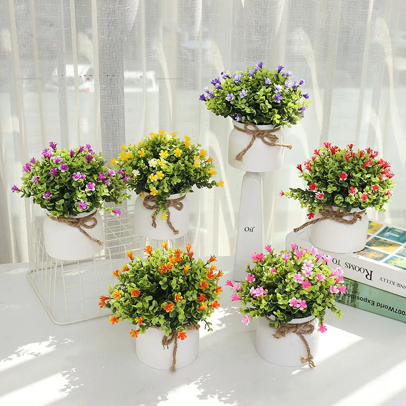 

New Model Potted Artificial Flower Artificial Plant Interior Decoration Artificial Flower With Flower And Grass Ball