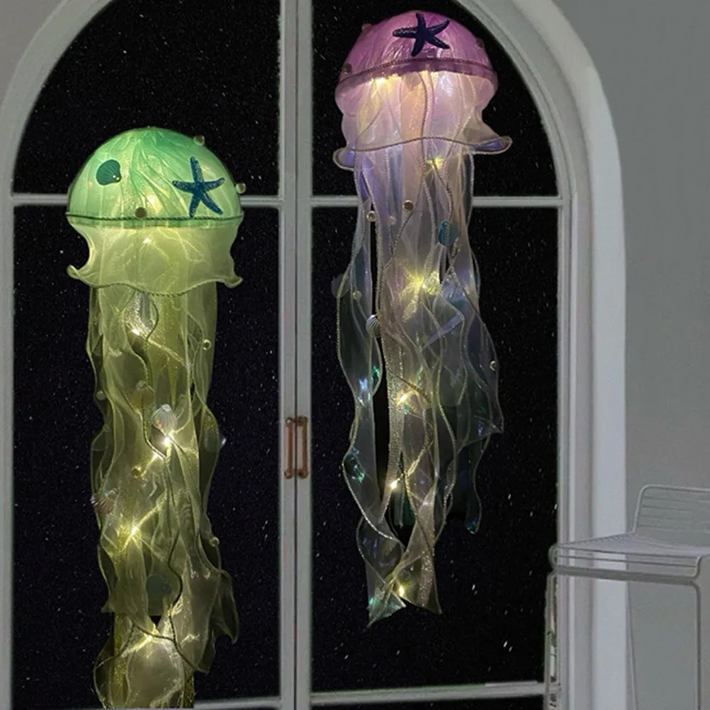 

Подвесная лампа в виде медузы, портативный цветочный светильник, украшение для комнаты для девочек, Декор для дома, спальни, вечернее украшение, искусственная маленькая ночь