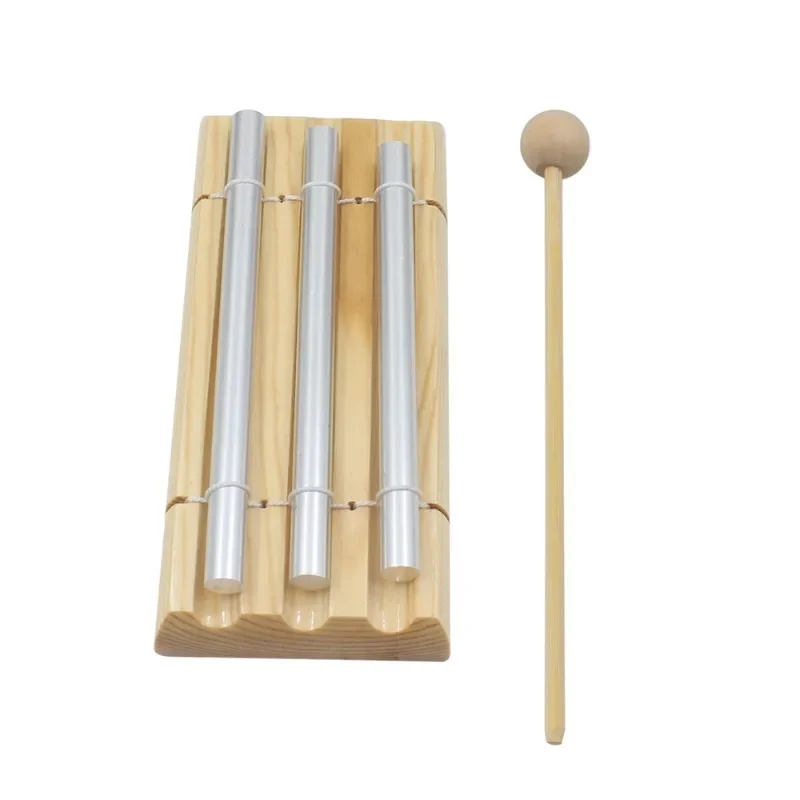 

3-Tone Wind Chimes Tabletop Meditation Chime Wind Bell Wooden Kids Educational Musical Toys Percussion Instrument With Mallet
