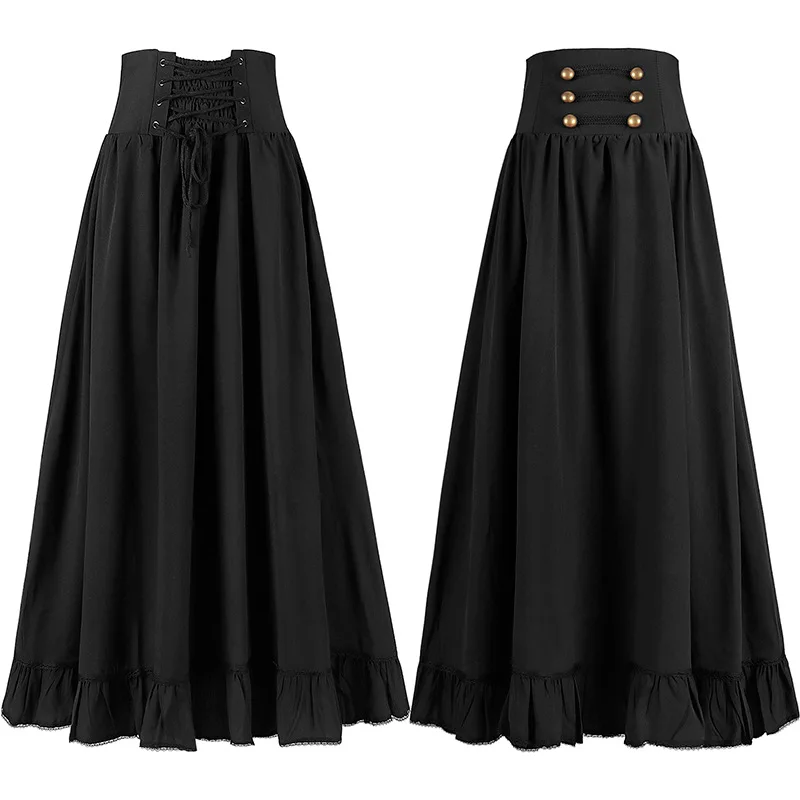 

Women's Medieval Retro Gothic Lace-up Skirt