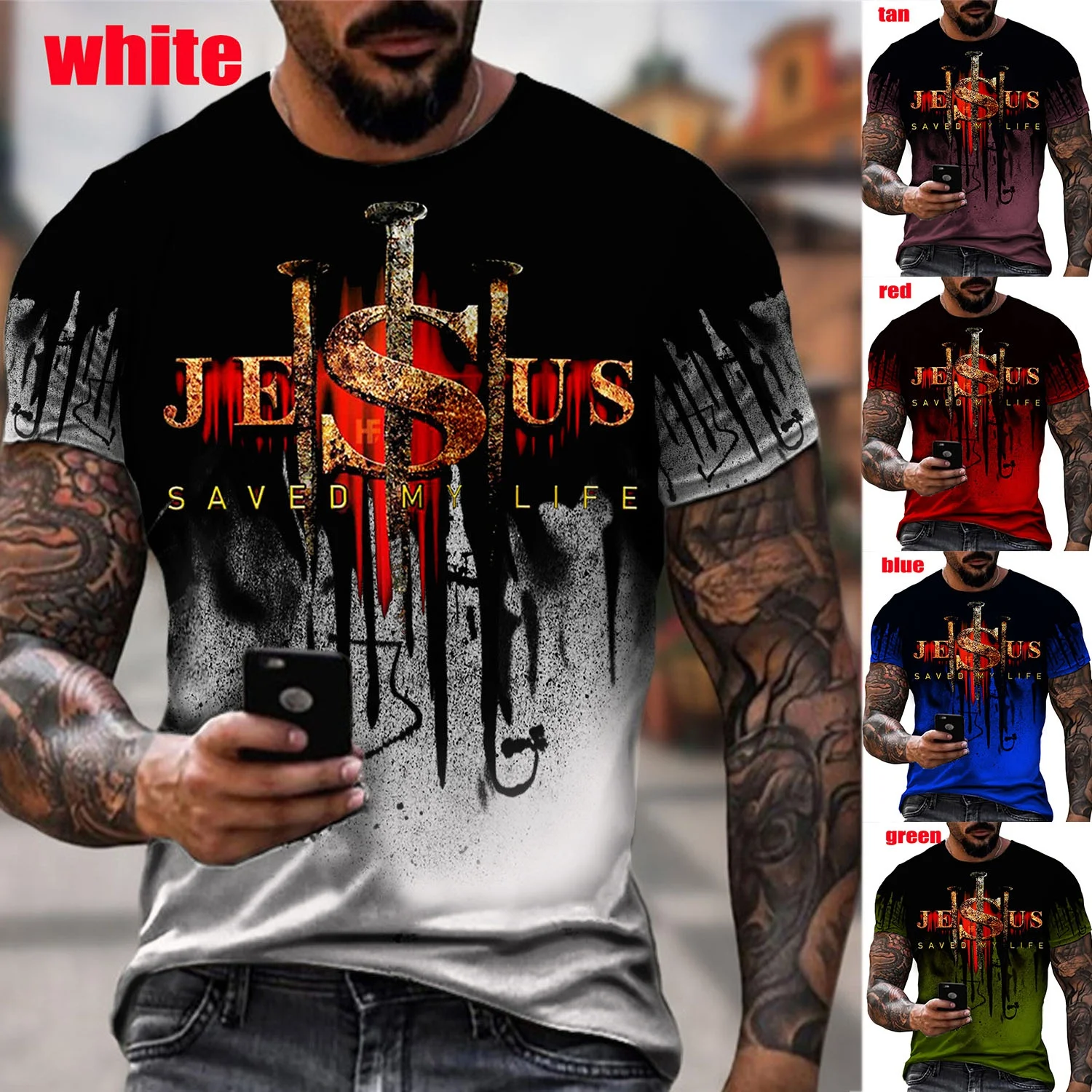 

Мужская/Женская модная футболка с принтом Иисуса спасла мою жизнь Повседневная футболка с коротким рукавом с принтом Иисуса Креста веры