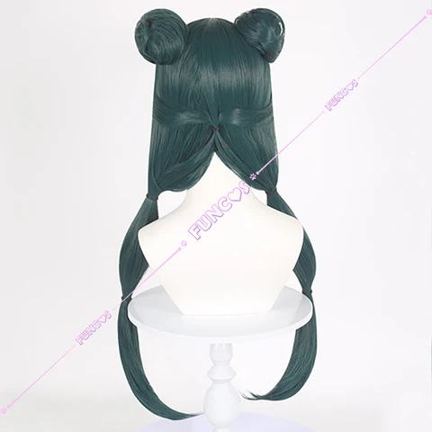 Серьги для косплея маомао из аниме «Аптека», зеленые волосы с двойными булочками, шпильки для волос горничной