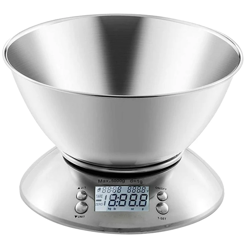 

New Precise Kitchen Digital LED Electronic Scale With Removable Bowl Kitchen Restaurant Food Weight Measuring Tool