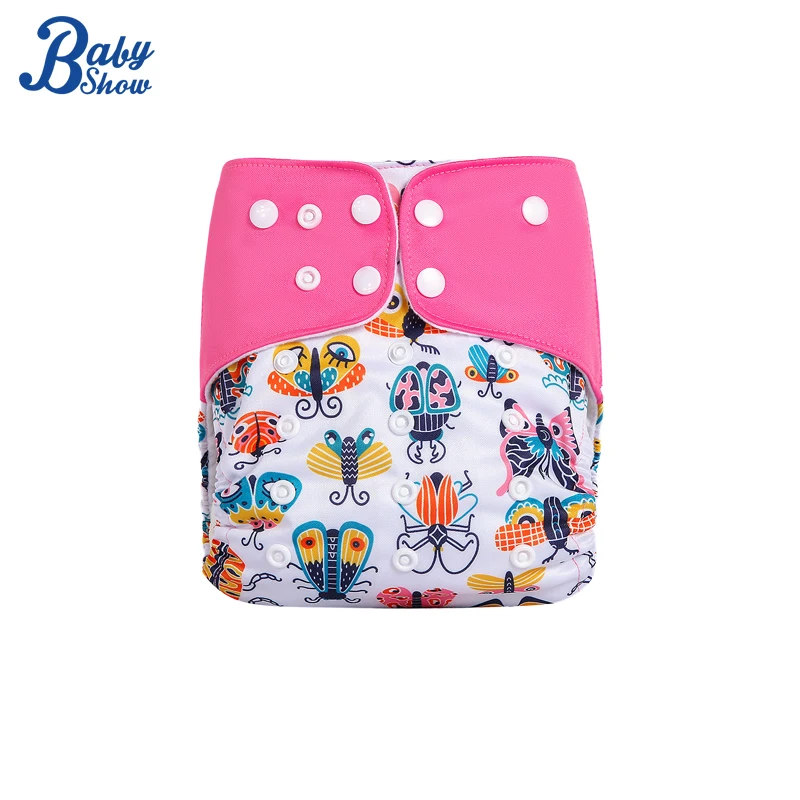 

Baby show Suede Cloth Diaper ECO-friendly Adjustable Baby Diapers Waterproof Print Nappy Fit 0-3 Years 3-15Kg Easy
