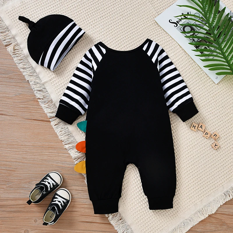 

Newborn Baby Boy Romper Outfits Bodysuit Long Sleeve Playsuit Cute Hat Clothing for Infant Toddler Clothes Set