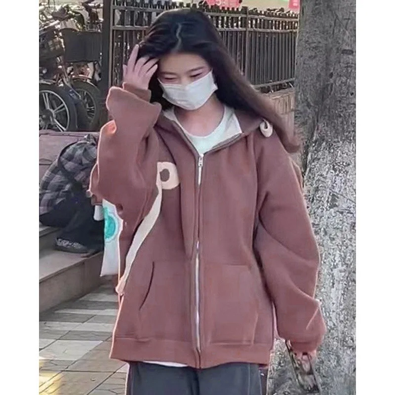 Новая женская толстовка с капюшоном осень-весна чувственный нишевый стиль