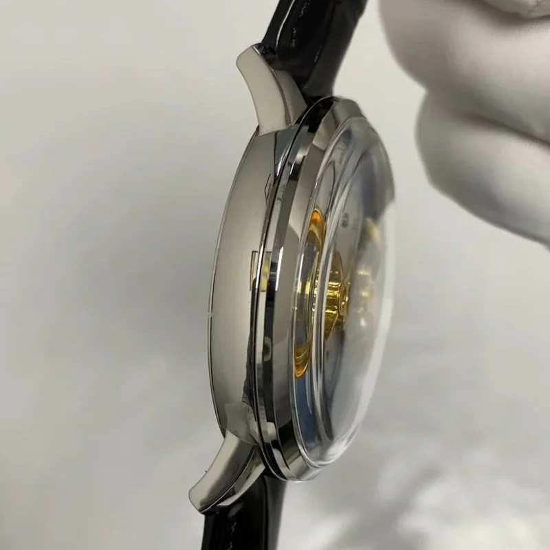 Фото Часы Shanghai Tourbillon с двойным балансиром, механические, с ручным заводом, сапфировое стекло, из нержавеющей стали, водонепроницаемые. №4