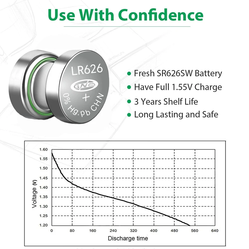 100-500 шт. AG4 SR626SW LR626 батарейка LR66 377 377A 1 5 В щелочные кнопочные часы фотоэлемент