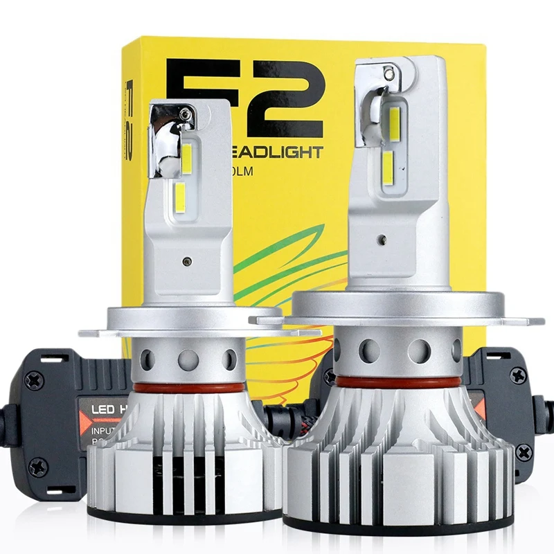 

New 2Pcs F2 Car Headlight Led 72W 12000Lm Auto Bulb Head Light Lamp 6500K Led Headlight Bulbs