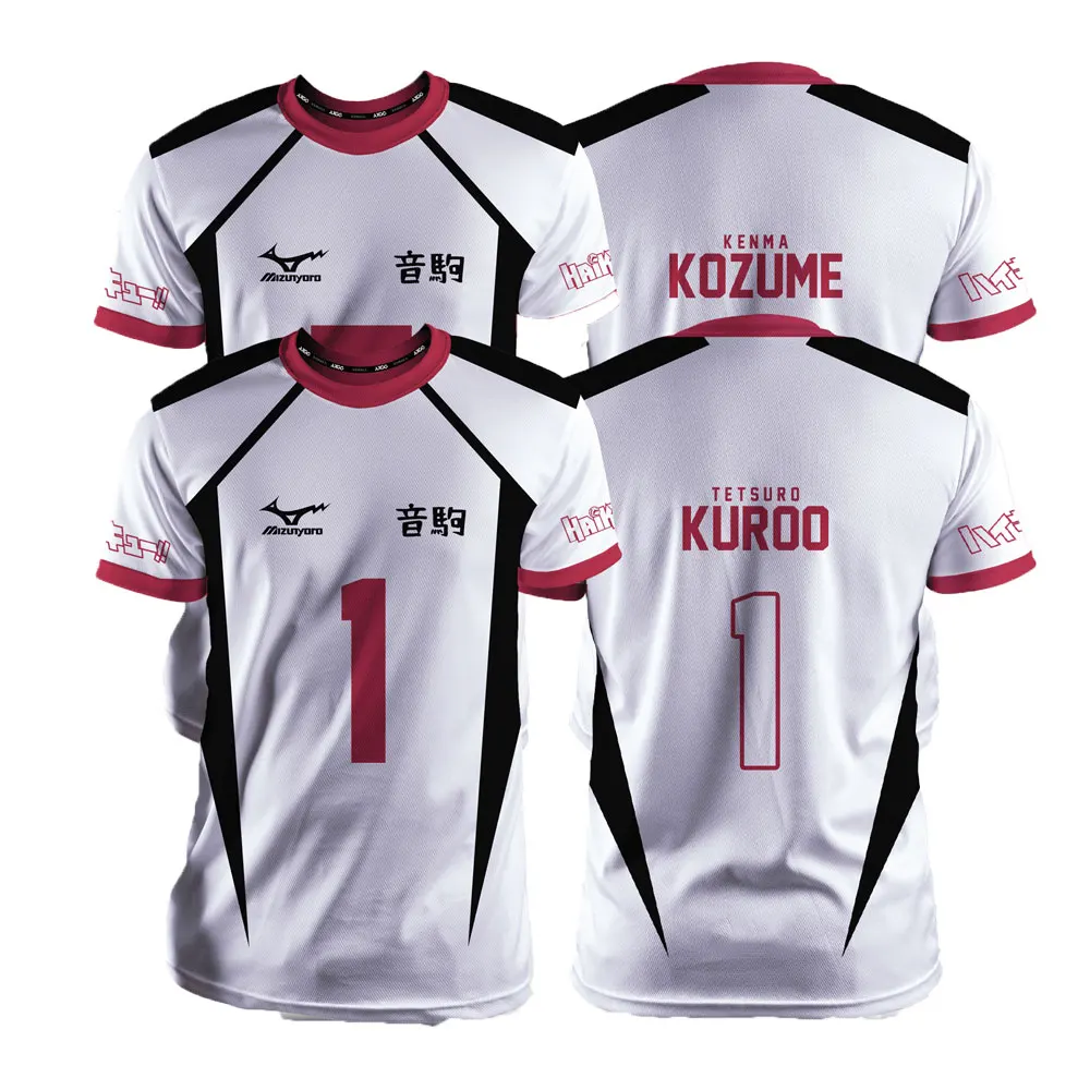 Haikyuu Nekoma белая мультяшная аниме косплей мужская футболка Летняя Детская с