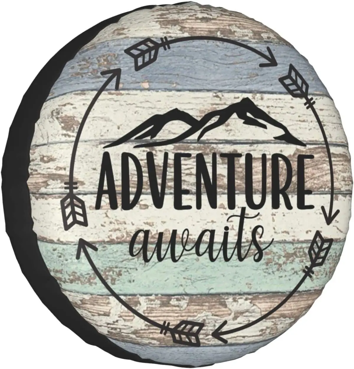 

Adventure Awaits Spare Tire Cover Universal Fit for Jeep Wrangler Rv SUV Truck Travel Trailer and Many Vehicles 14" 15" 16" 17"