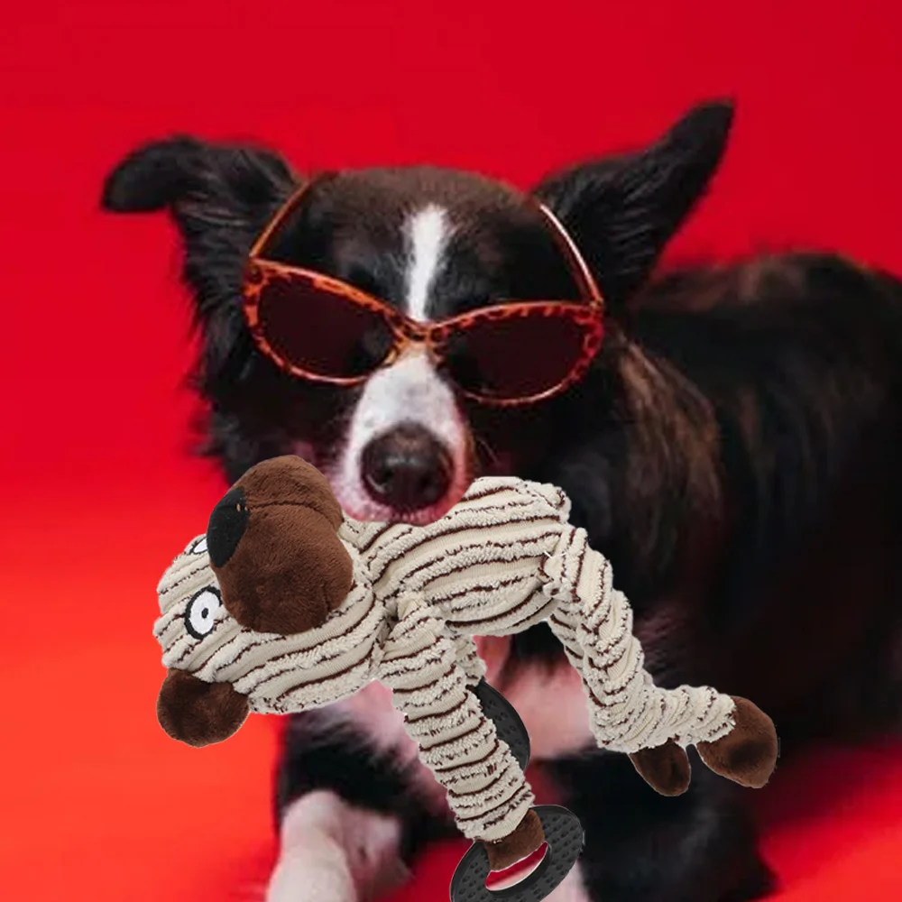 

Pet Chewing Animals Donkey Shaped Dog Bite Corduroy Plush Teething Toy for Small Dogs High Quality Pet Training Supplies