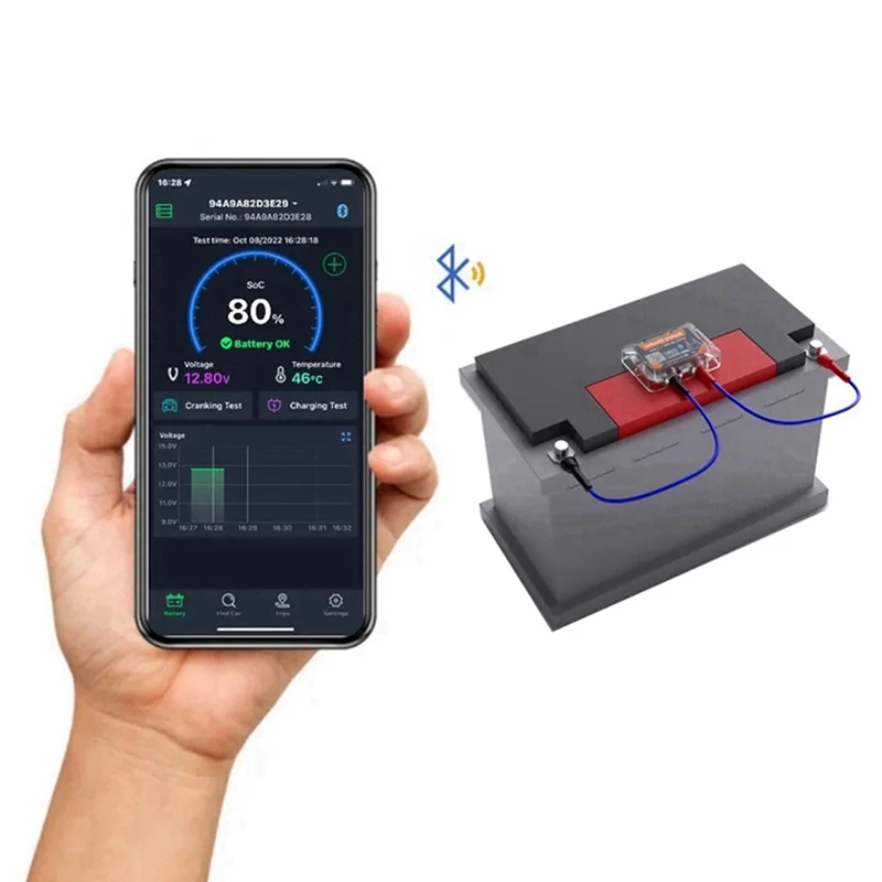 2X беспроводной Bluetooth 12 В монитор батареи BM6 с автомобильным аккумулятором