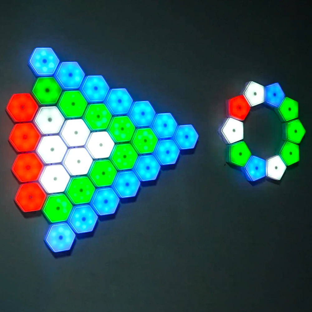 

3pcs LED RGB Ambient Lighting Waterproof Splicing Lights Battery Powered Decoration Honeycomb Lights Spliceable for Home Bedroom