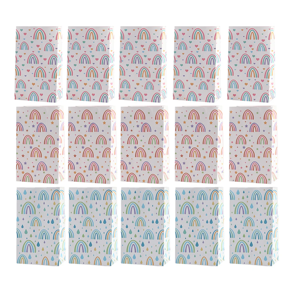 

24 Pcs Gift Bag Mini Gift Bag Treat Party Goodies Summer White Kraft Paper Packaging Shopping