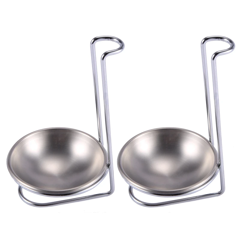 

Hot SV-2X Stainless Steel Spoon Rest Holder,Long Handle Vertical Saving Soup Ladles Holders Ladle Rest Soup Ladle Holder