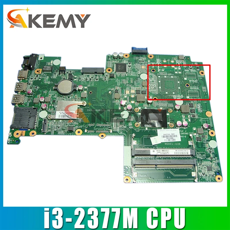 

Новая оригинальная материнская плата для ноутбука HP 15-B с процессором i3-2377M HM77 701697-501 701697-001 DA0U36MB6D0 MB 100% протестирована Быстрая доставка