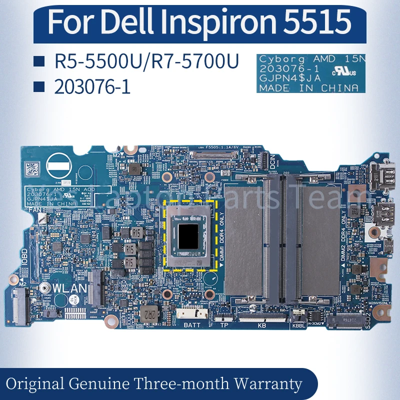 Материнская плата для ноутбука Dell Inspiron 203076 5515-1 0WCD6Y WCD6Y 0KDKG8 KDKG8