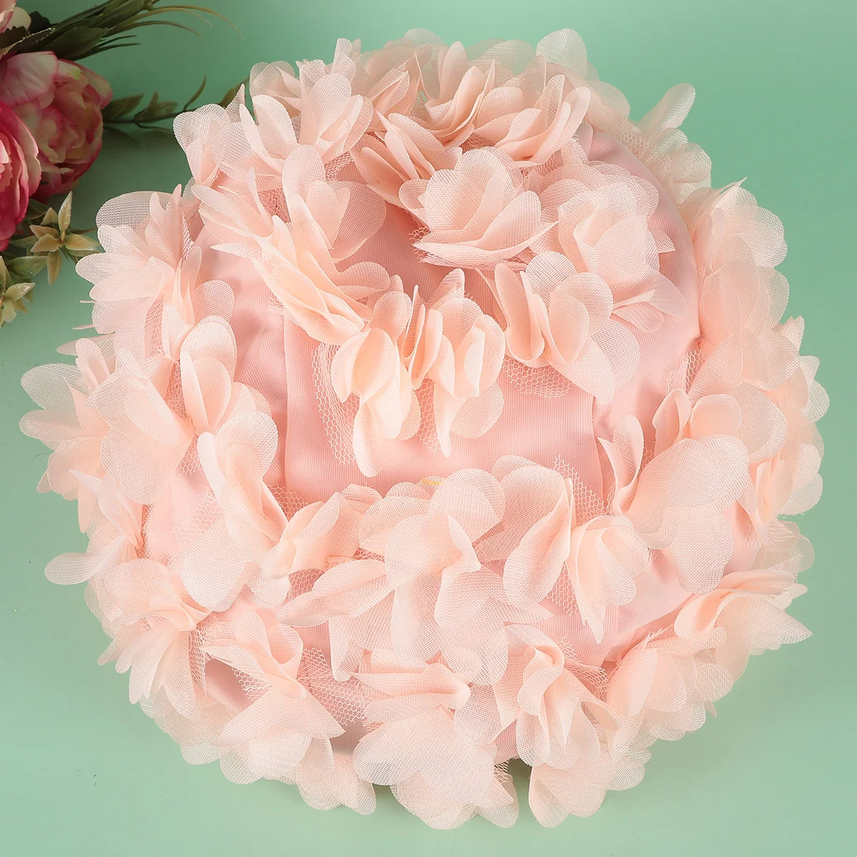 

Swim Cap Swimming Caps Bathing Floral Hair Flower Hat Long Fashion Ear Protector Ladies Petal Pearl Men Pool Handmade Shower