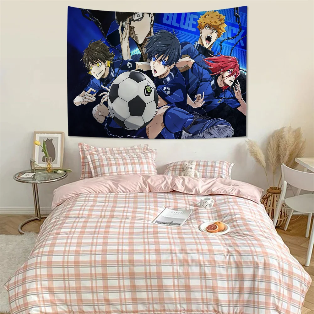 Anime Blue Lock DIY Wall Tapestry Hippie Flower Carpets Dorm Decor Art