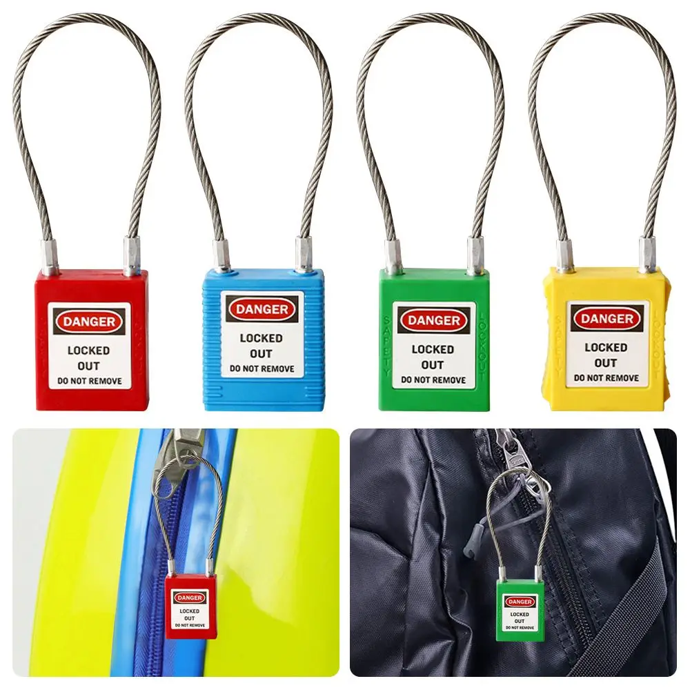 

Steel Locker Duffle Bag Sturdy Nylon Non Conductive Engineering Lock Safety Cable Padlock Plastic Shackle Steel