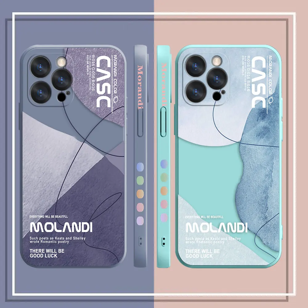 Phone Case For Apple iPhone 14 13 12 11 Pro XS Max Mini X XR SE 7 8 6 6S Plus Case Cover Funda Cqoue Shell Capa Morandi Colors