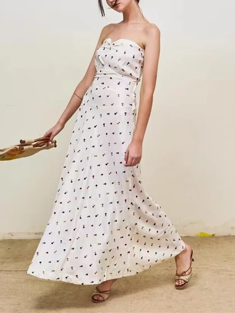 

Женское платье на бретельках, с цветочной вышивкой, без рукавов